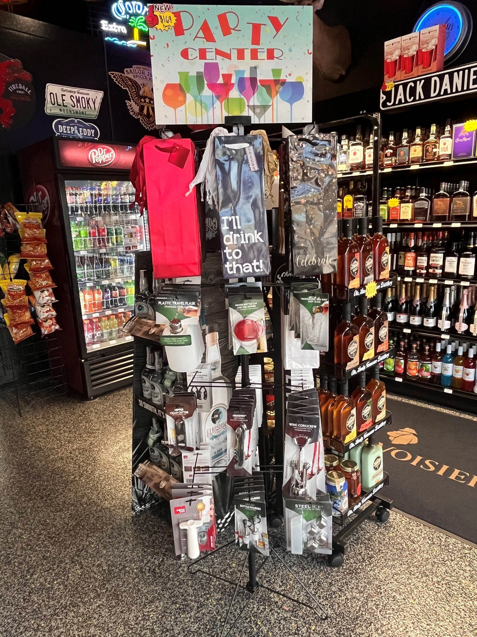 assortment of party favors at liquor shop in decatur illinois